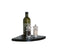 Black SA Pine floating shelf with kitchenware on top
