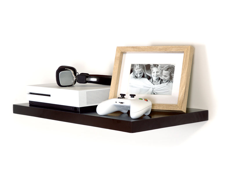 Black Pine Floating Shelf with XBOX 360 on top