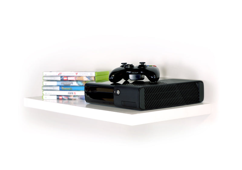 White Pine Floating Shelf with XBOX 360 on top