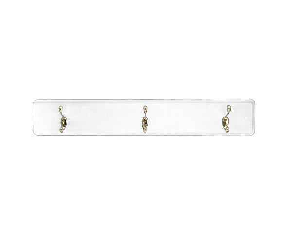 White Coat & Hat Hanger with 4 Brass plated hooks