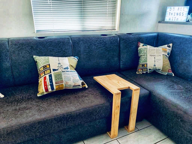 Pine couch side table in lounge set