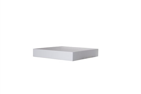 Side view of small floating shelf in white