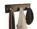 Mahogany pine coat and hat hanger with 3 brass plated hooks